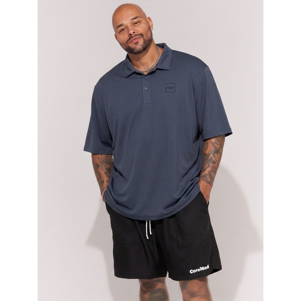 TravisMathew Coto Performance Polo XXL Vintage Indigo Blue Technical Golf Shirt